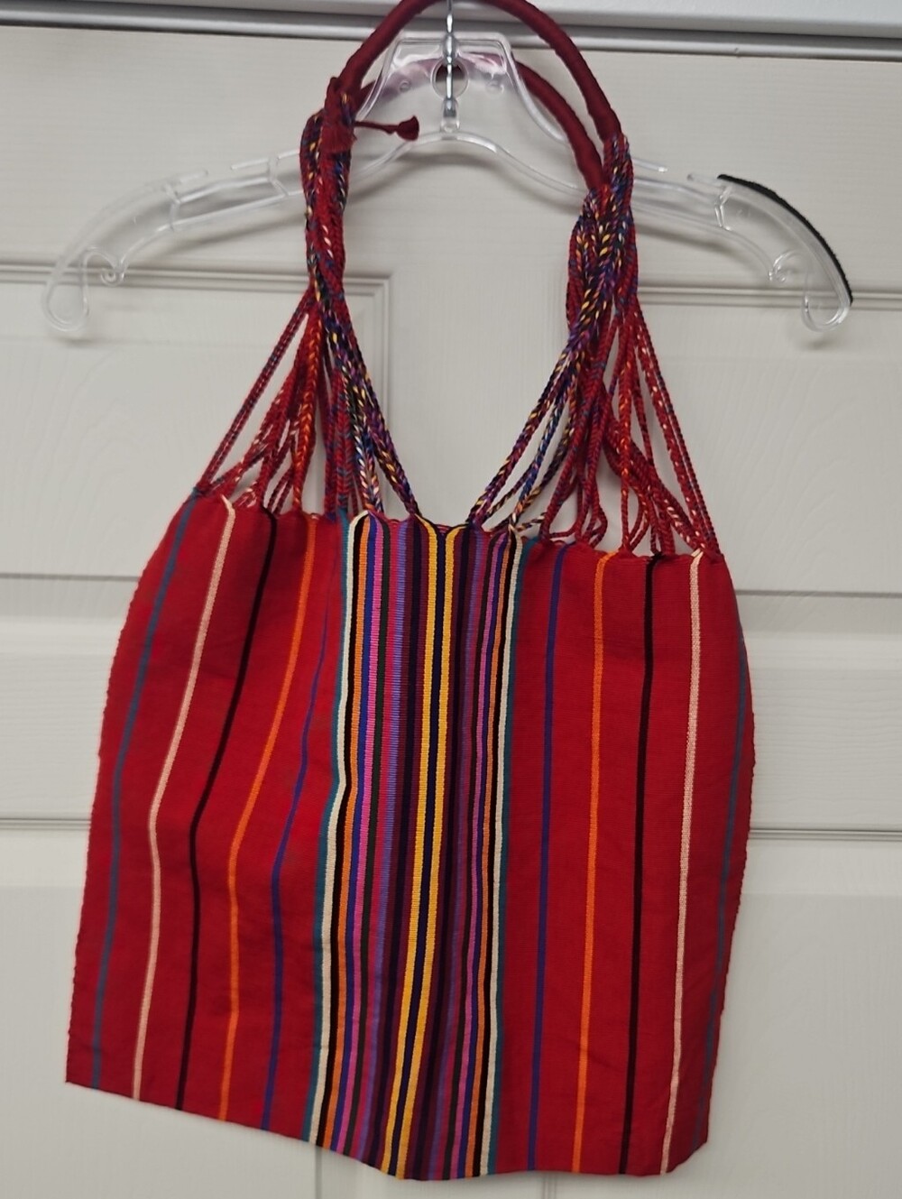 Oaxaca Mexican Purple Multi Color Striped Bag New